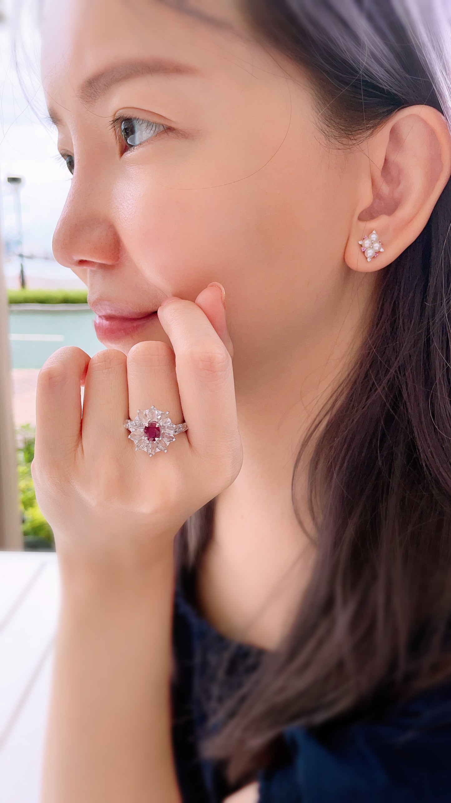 Ruby, White Sapphire and Diamond Ring-WK3545