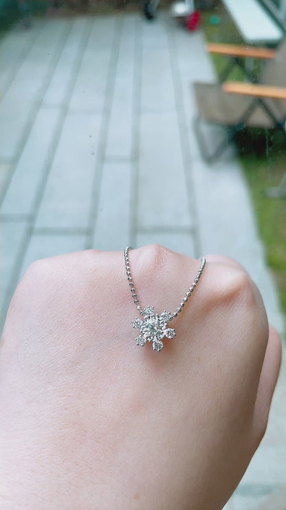 Winter Snowflake Diamond Pendant-WK3611