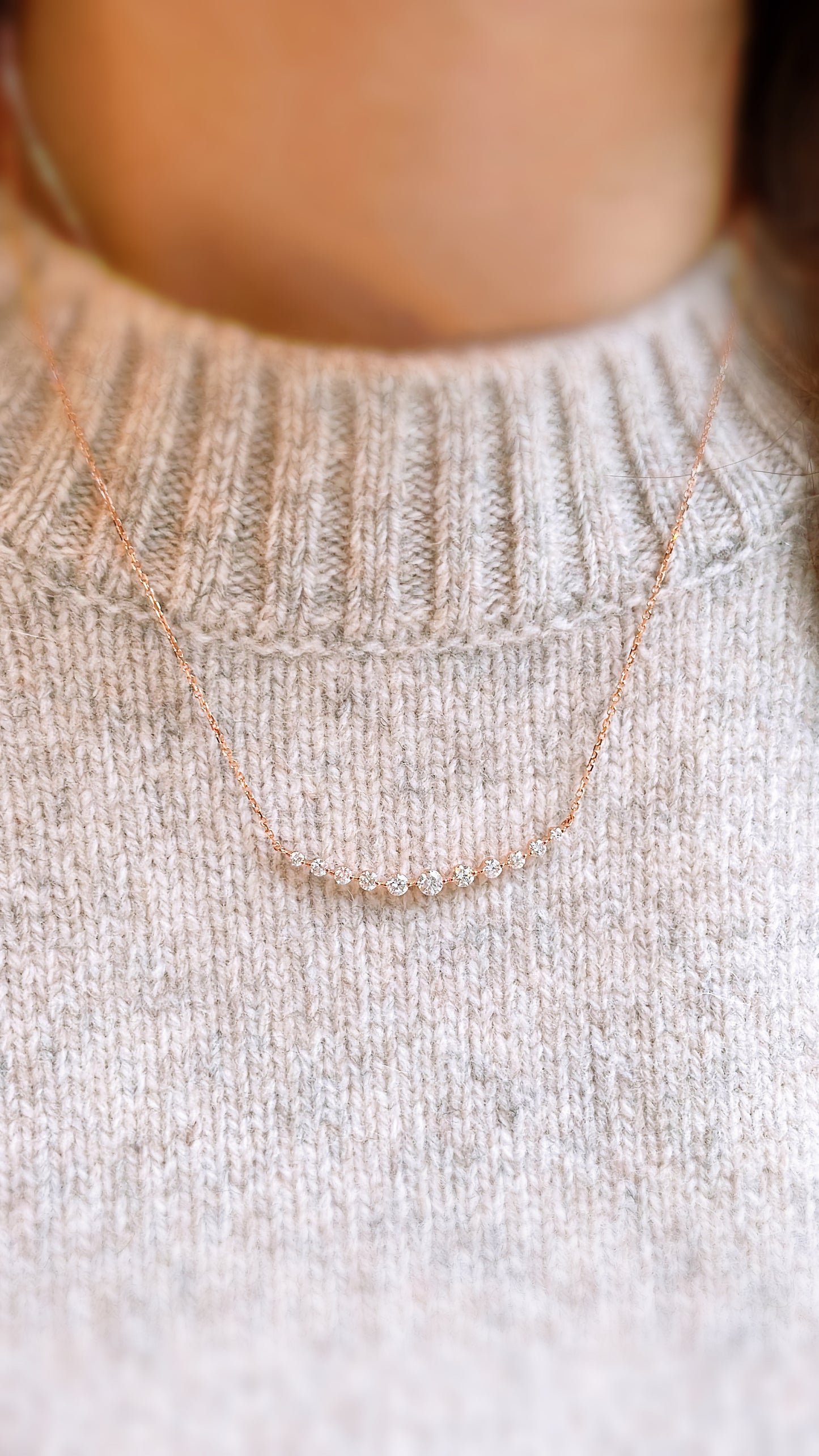 Smile Natural Diamond Necklace-ZAO00005117