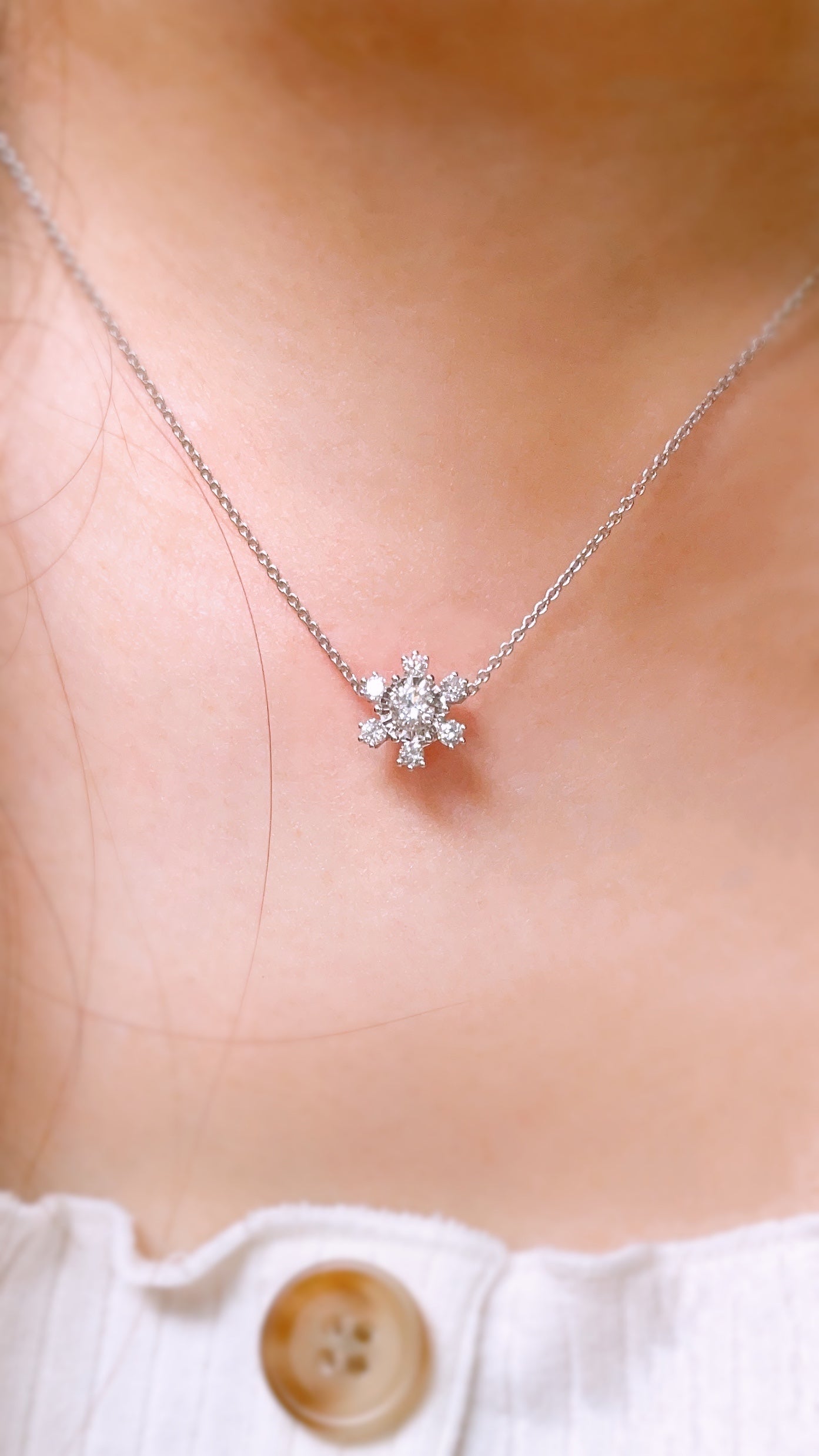 Winter Snowflake Diamond Pendant-WK3611