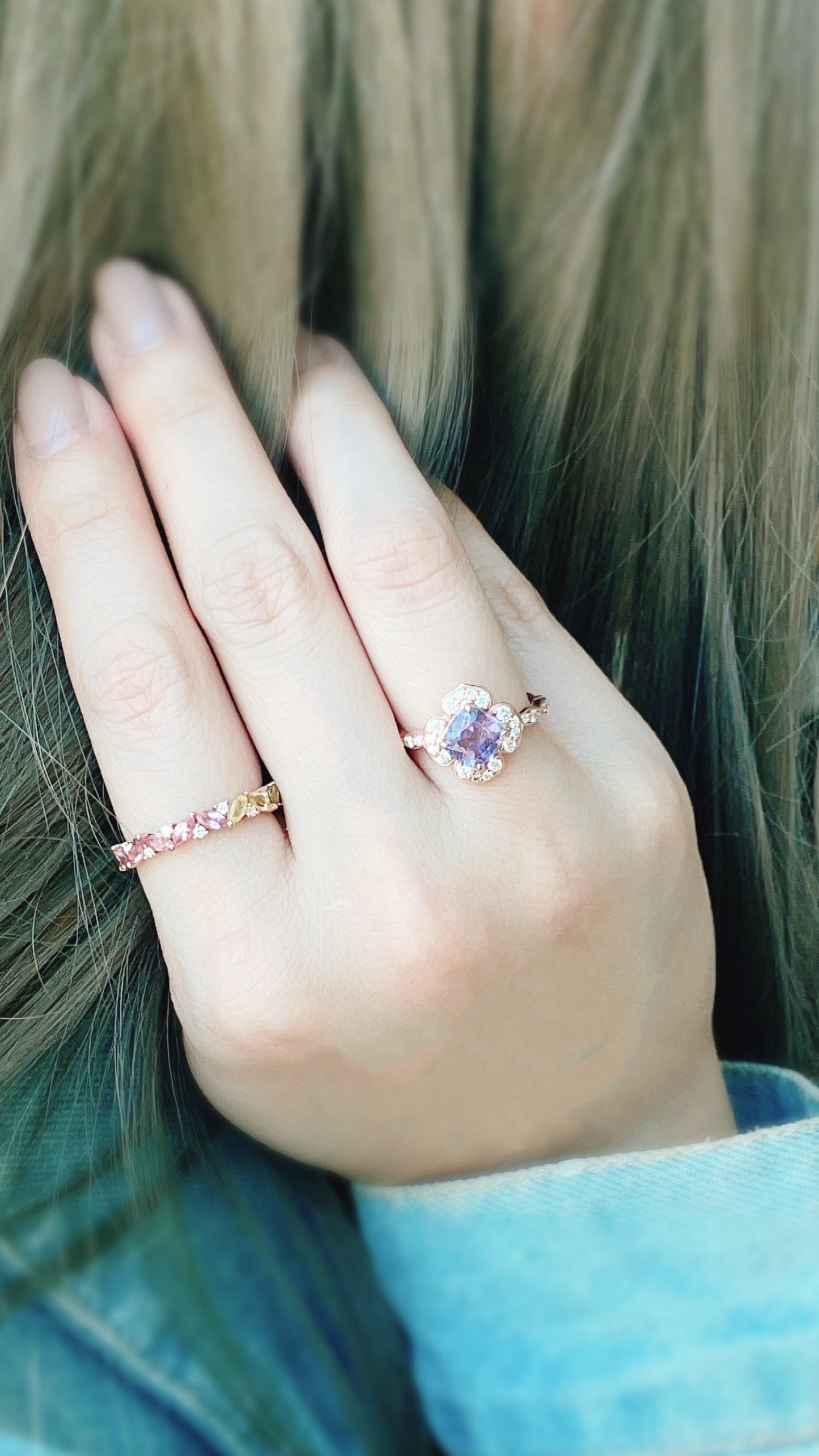 Purple Spinel and Diamond Ring-WK3624