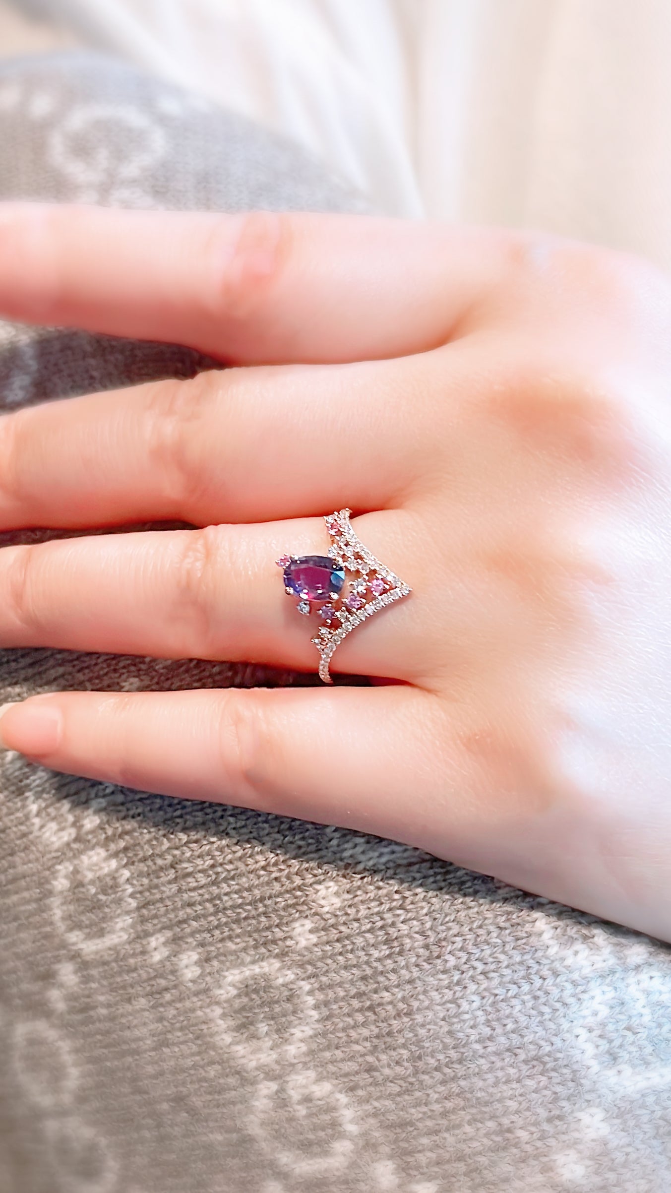 Purple Sapphire and Diamond Ring-WK3499