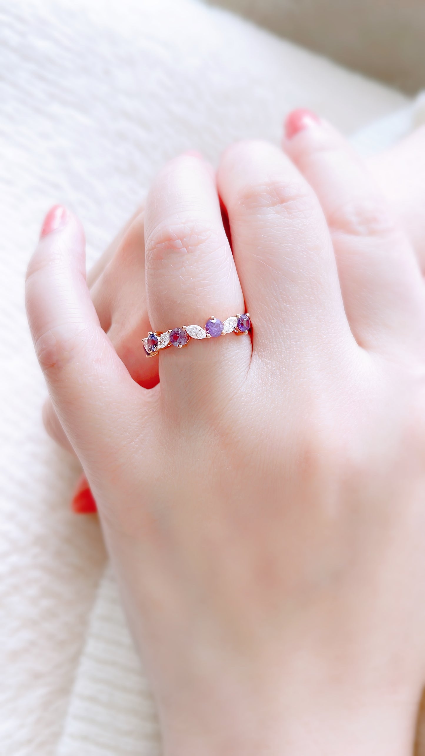 Purple Sapphire and Diamond Ring-WK3696