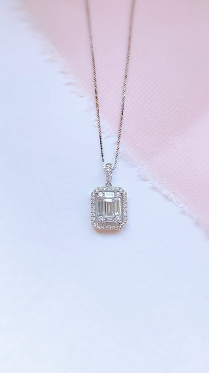 Emerald Cut Diamond Pendant (large)-WK3623B