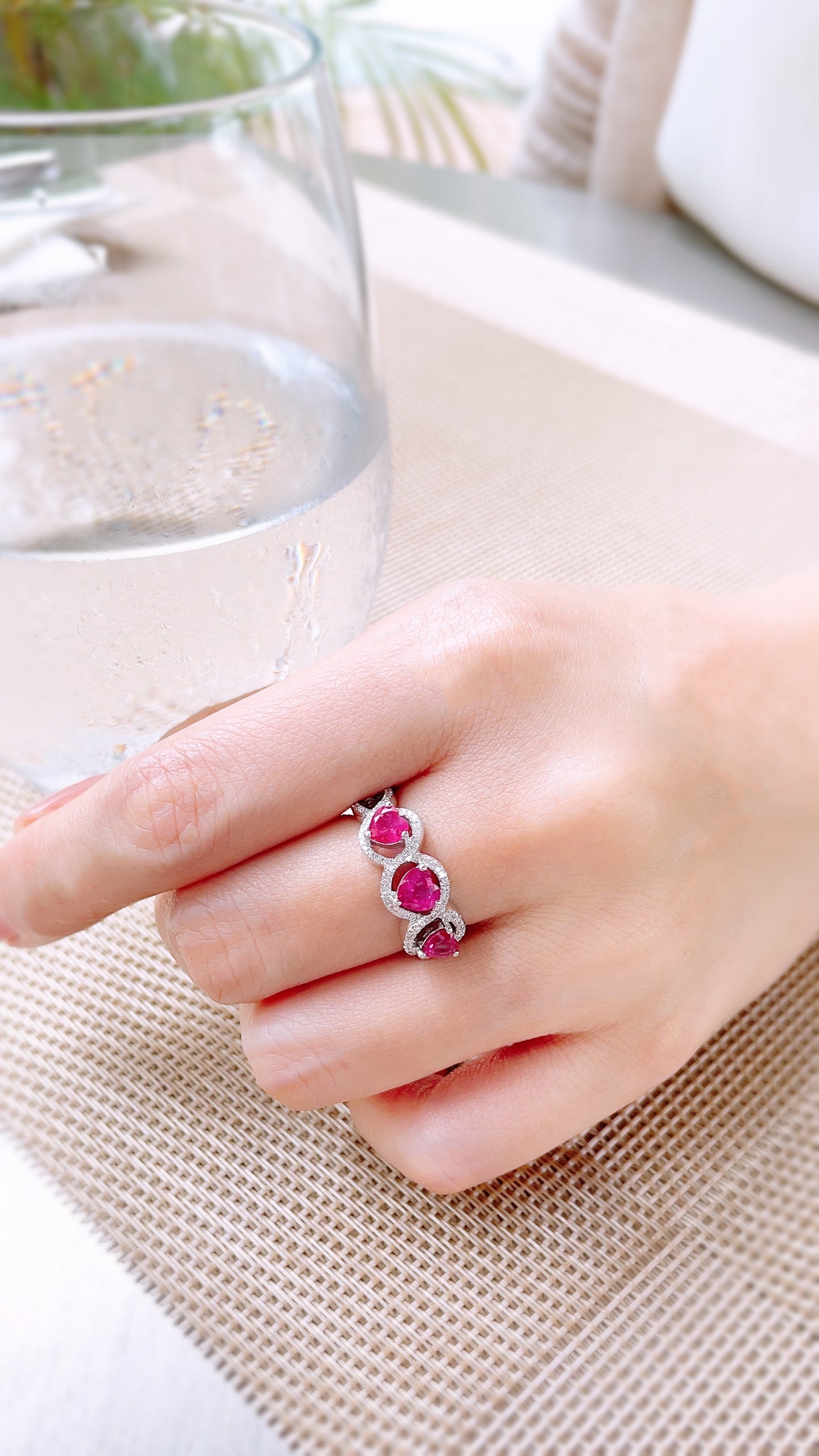 Heart Shape Ruby and Diamond Ring-BFO00001490