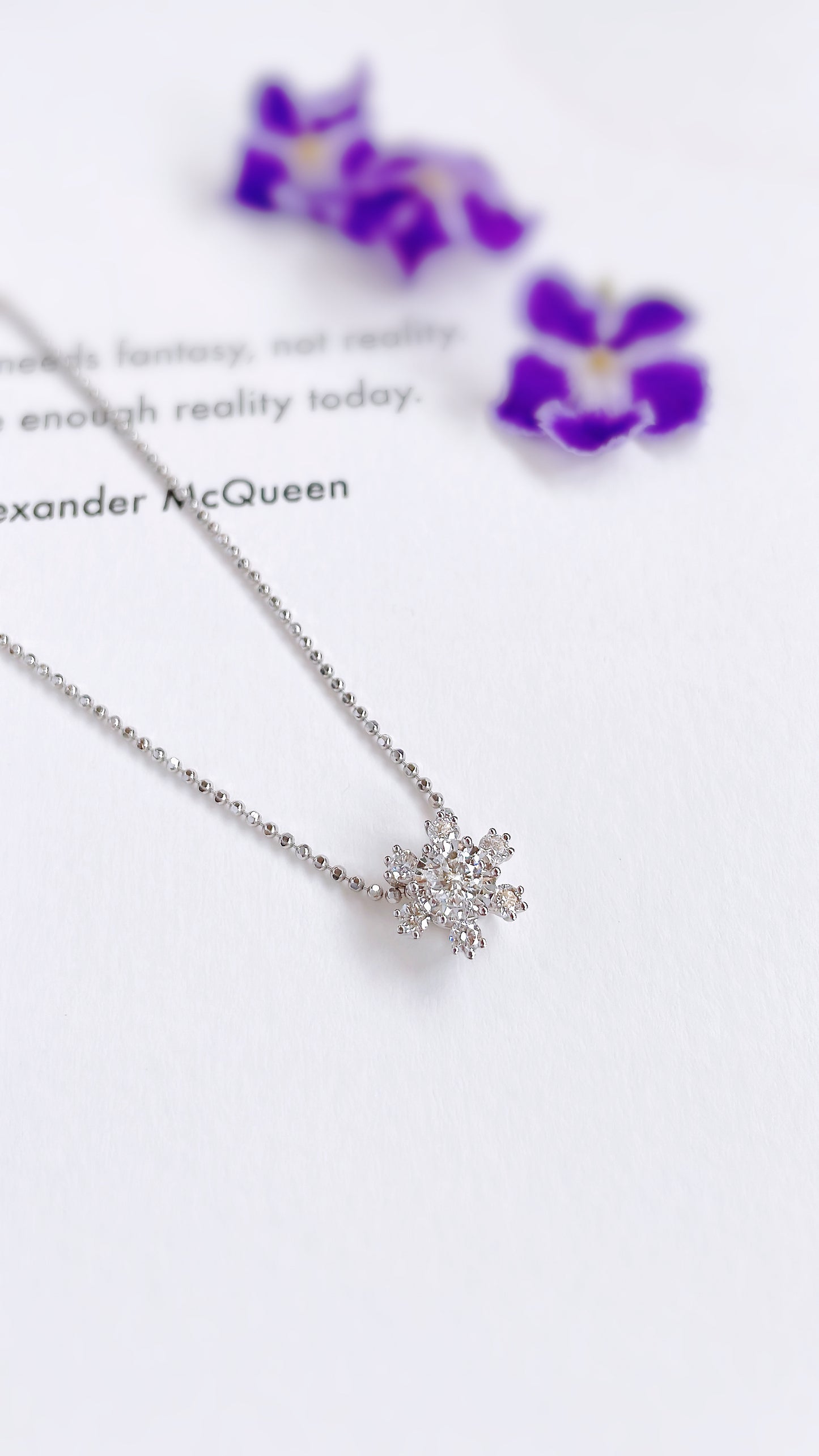 Winter Snowflake Diamond Pendant-WK3611