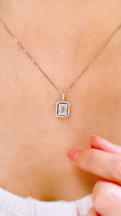 Emerald Cut Diamond Pendant (large)-WK3623B