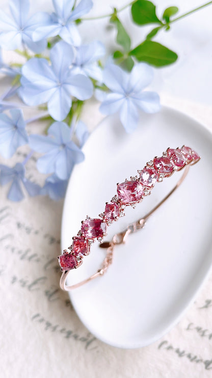 Pink Spinel and Diamond Bangle-WK3663