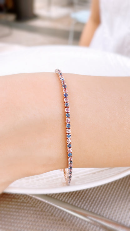 Blue & Purple Sapphire and Diamond Bracelet-WK3754