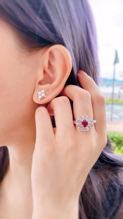 Ruby, White Sapphire and Diamond Ring-WK3545