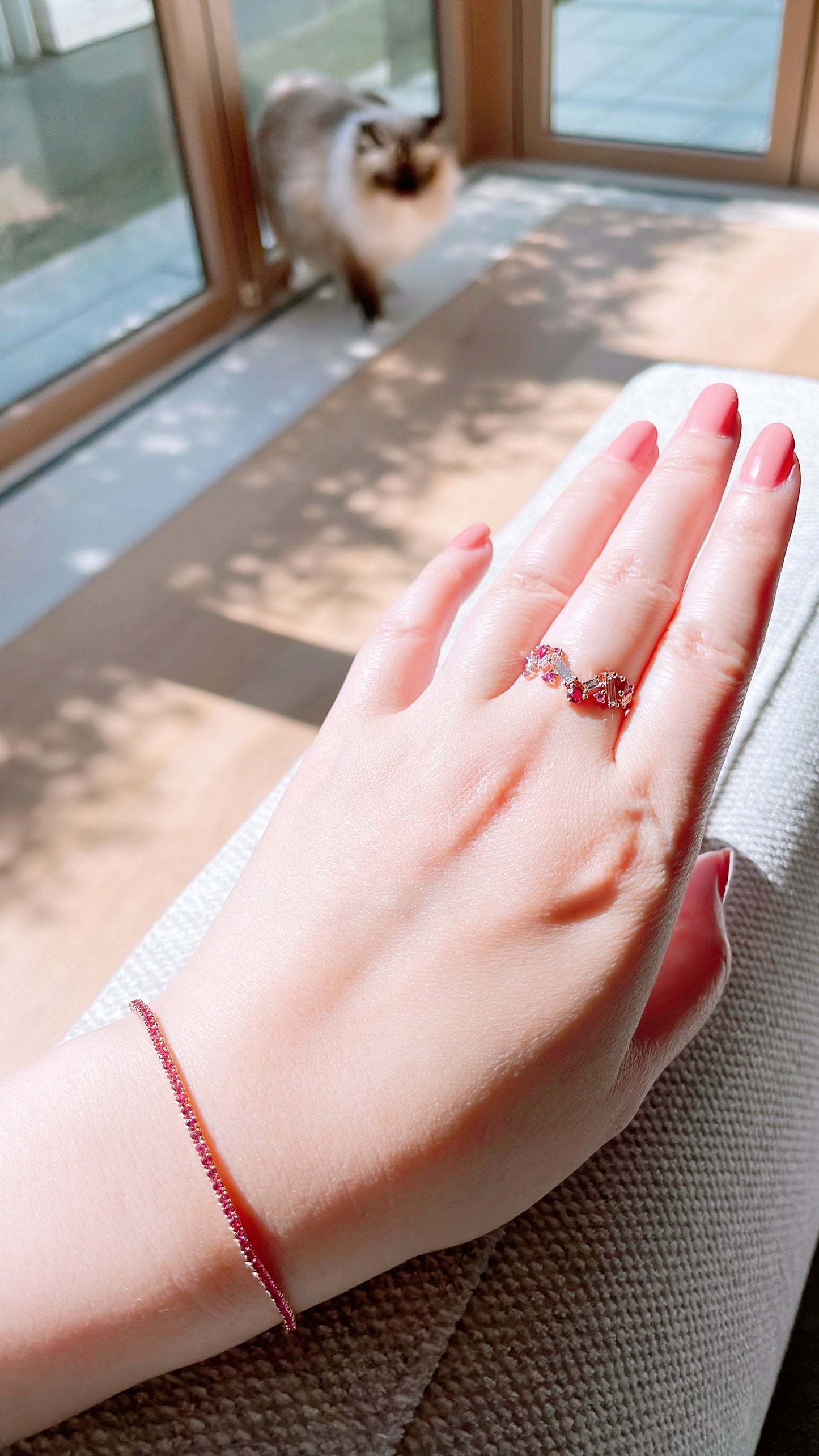 Ruby, Pink Sapphire and Diamond Ring-WK3733@