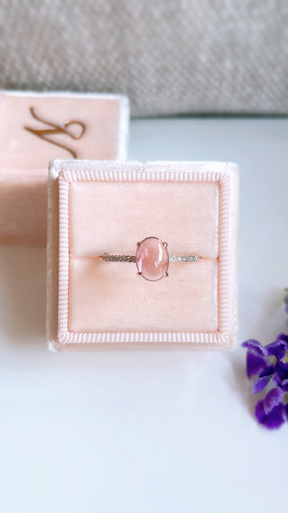 Baby Pink Tourmaline And Diamond Ring-WK3732