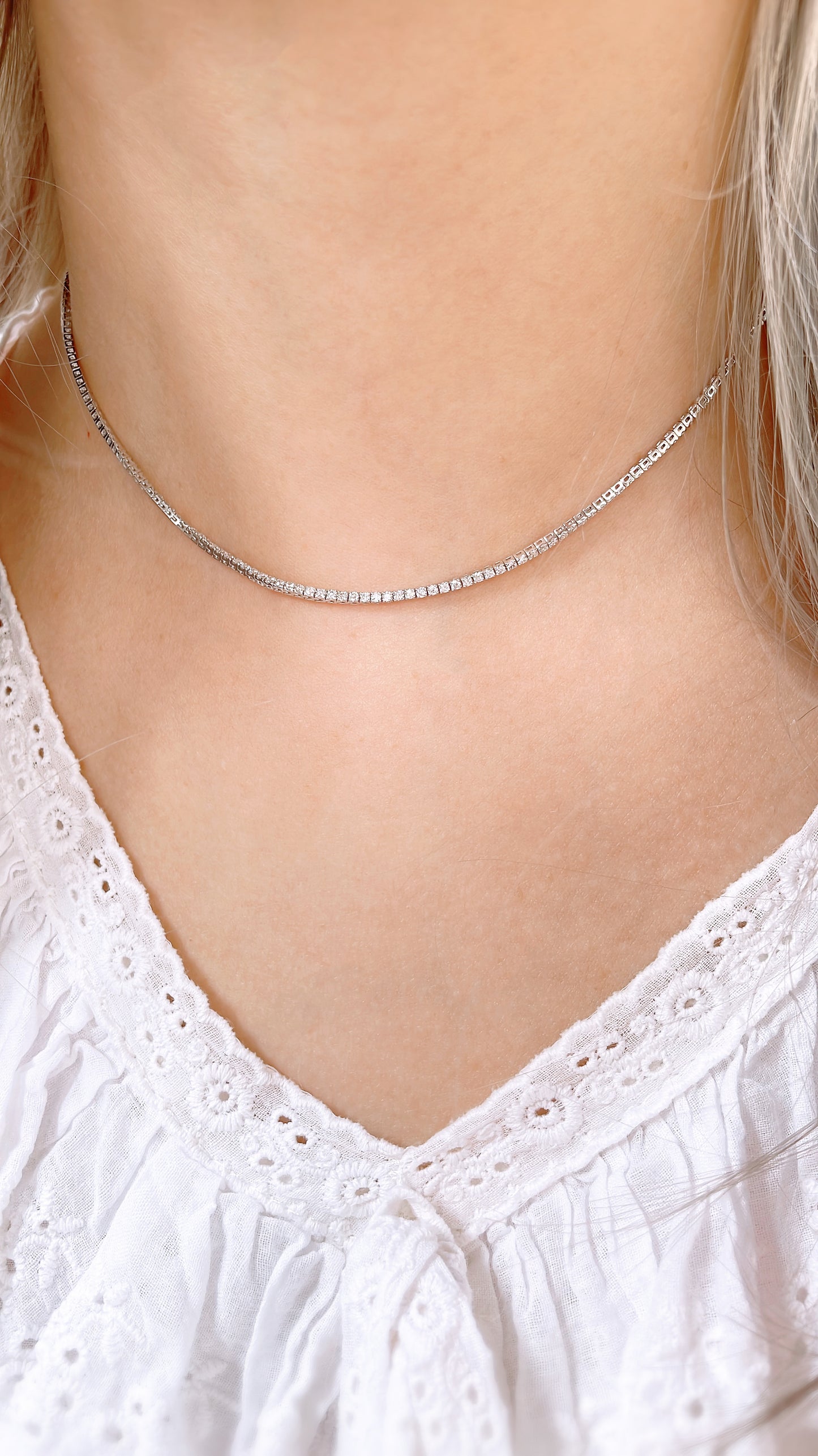 Tennis Diamond Necklace-WK3803