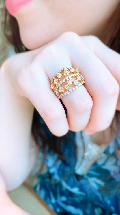 Yellow Diamond Cocktail Ring-ZFO00019186