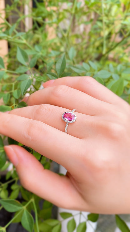 Pink Sapphire and Diamond Ring-BFO00002574