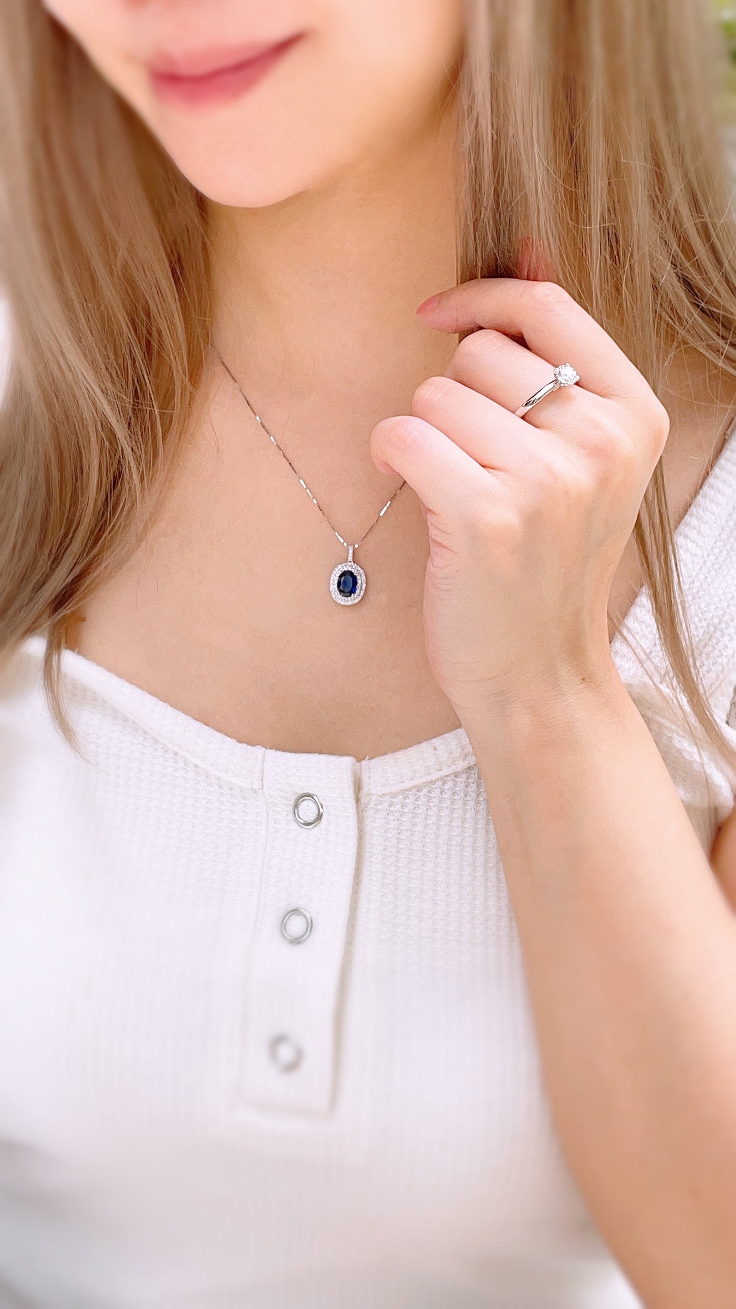 Blue Sapphire & Diamond Pendant