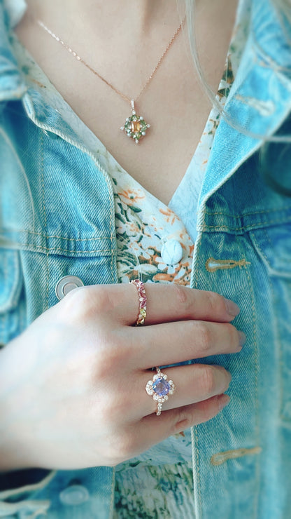 Purple Spinel and Diamond Ring-WK3624