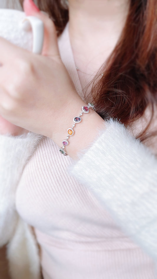 Multi-Color Sapphires Bracelet-WK3706