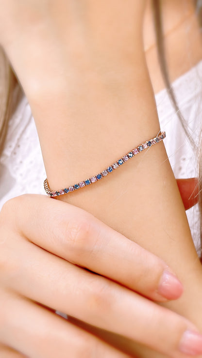 Blue & Purple Sapphire and Diamond Bracelet-WK3754