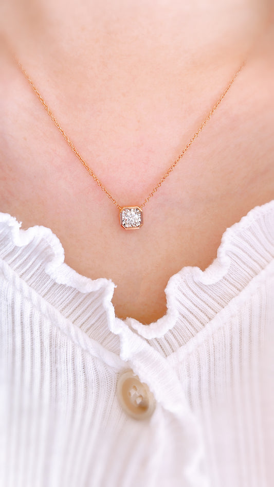 Diamond Pendant & Necklace-WK3674