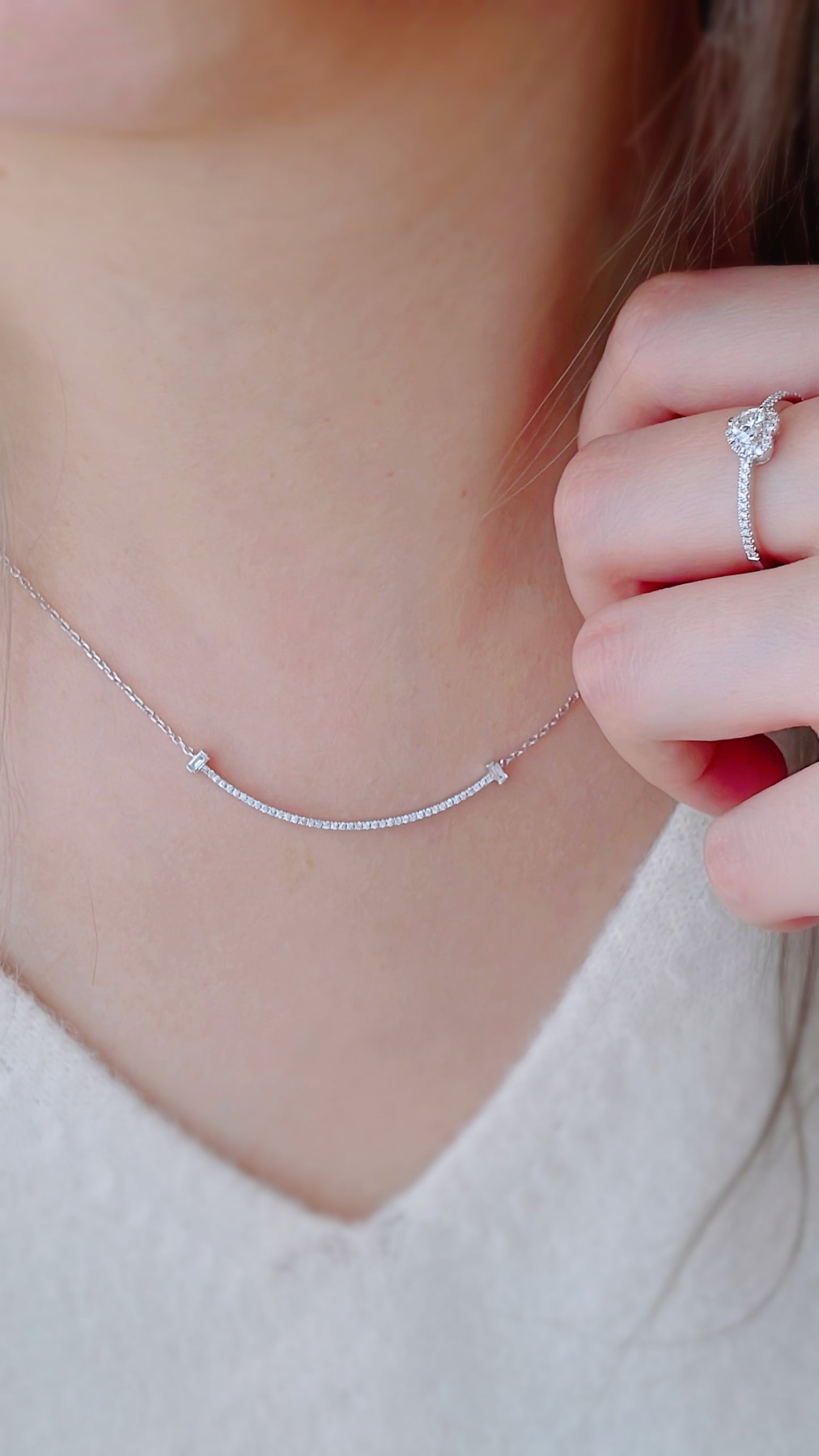 Smile Diamond Necklace-WK3668@