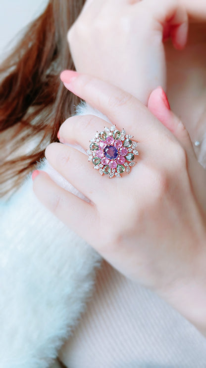 Purple Sapphire and Diamond Kaleidoscope Ring-WK3711