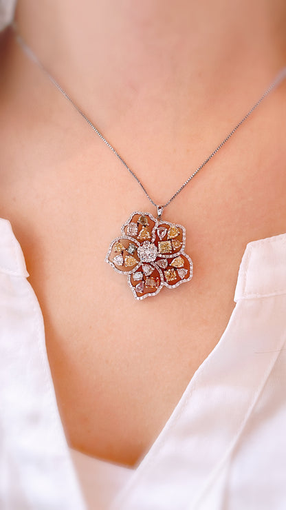 Rose Mallow Diamond Pendant-ZEO00009391