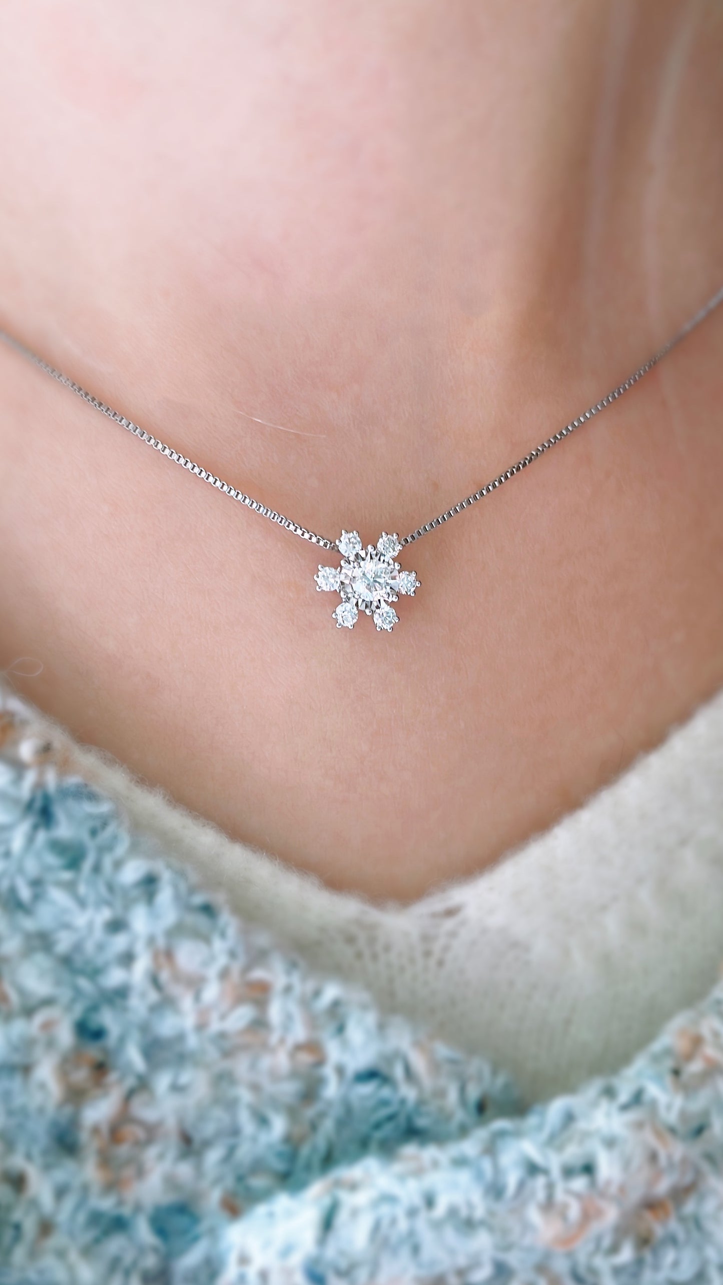 Winter Snowflake Diamond Pendant-WK3611