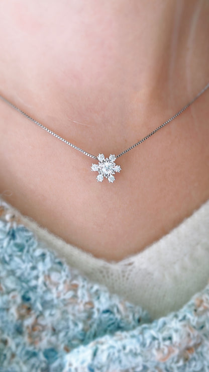 Winter Snowflake Diamond Pendant-WK3611