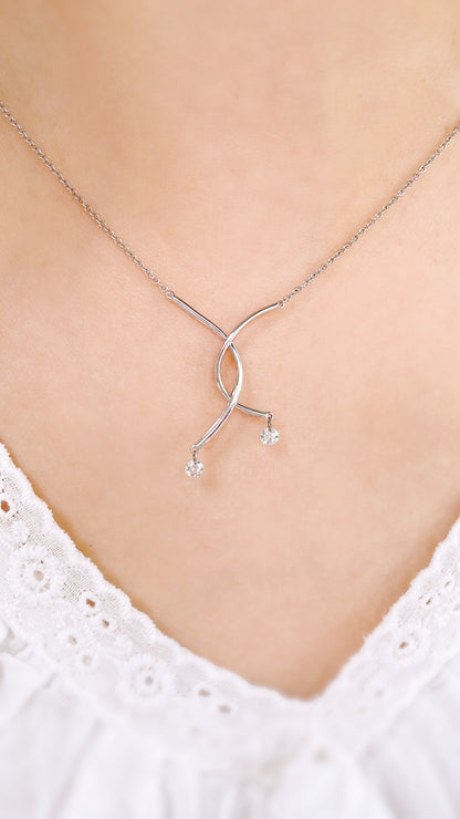 Dangle Diamond Necklace-ZAO00003449