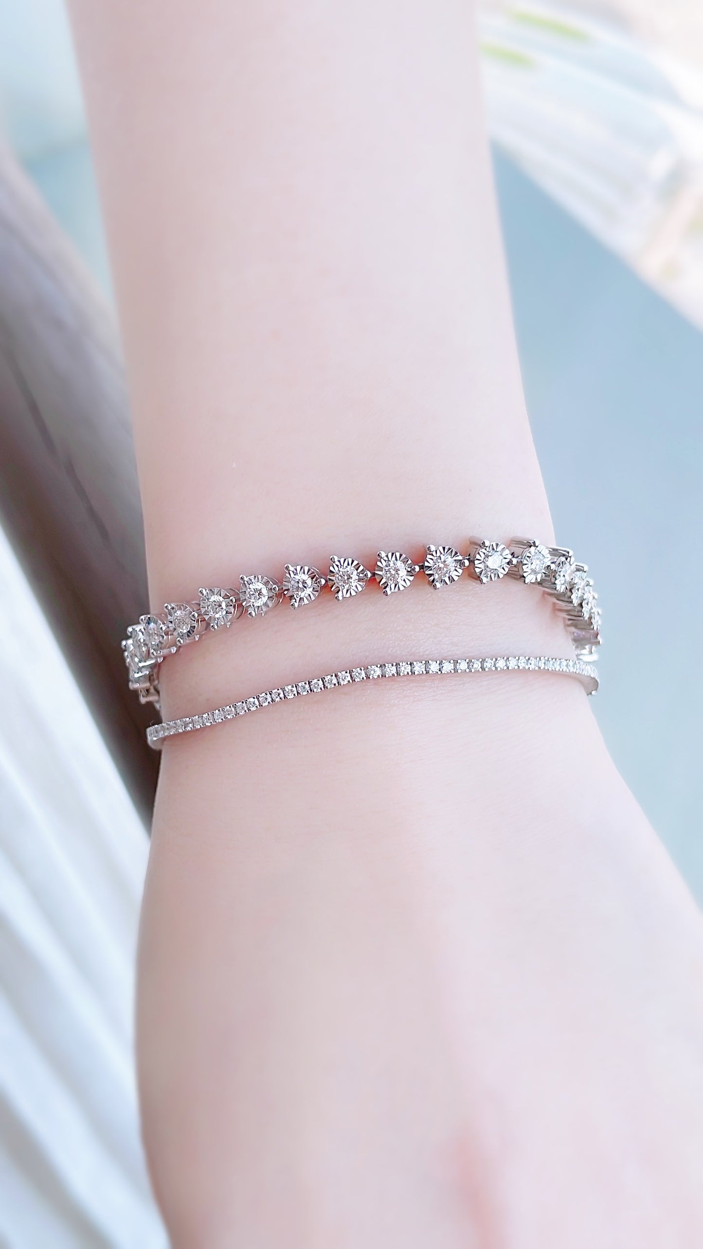 Illusion Diamond Tennis Bracelet-ZHO00002108