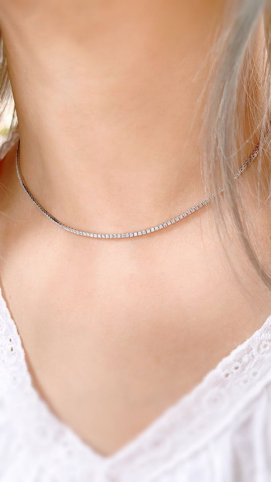 Tennis Diamond Necklace-WK3803