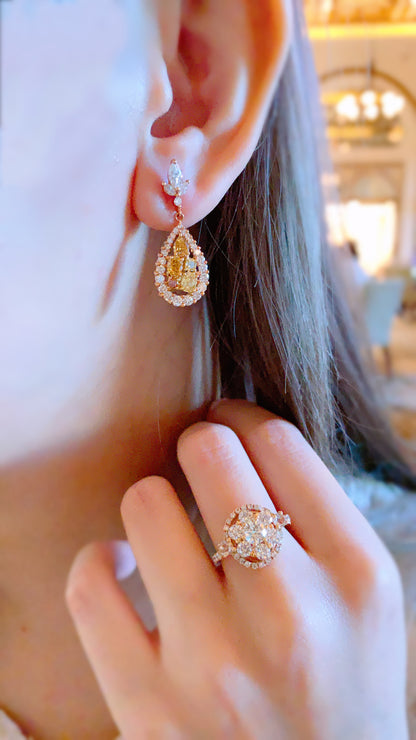 Yellow Diamond Earrings-ZCO00005850