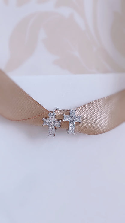 Cross Diamond Earrings-ZCO00011755