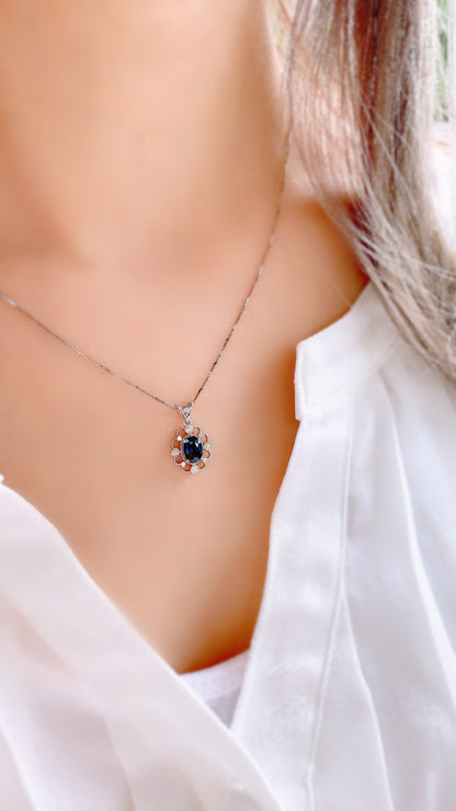 Blue Sapphire & Diamond Pendant(WK3477)