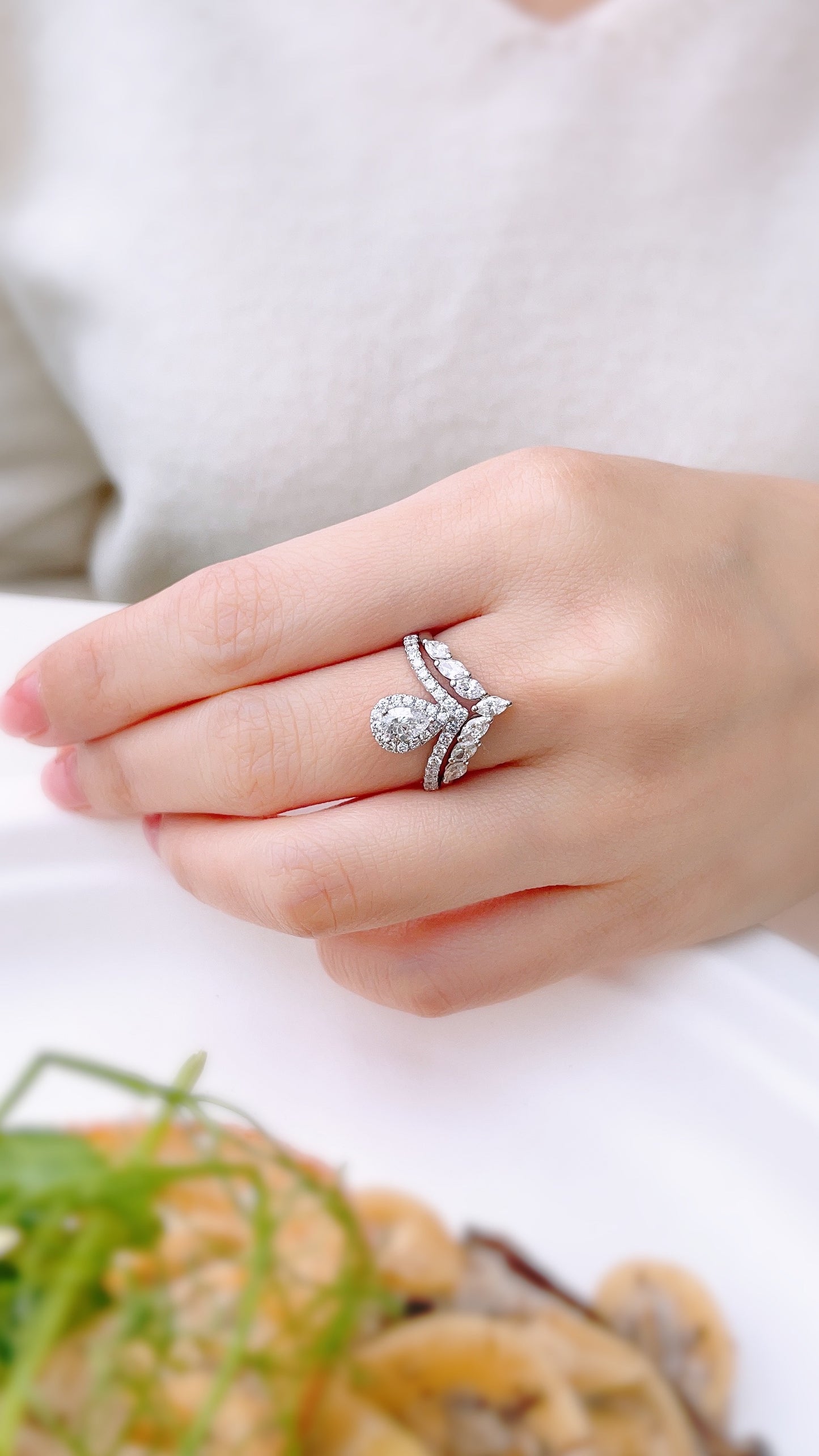 Pear Shape Diamond Ring-WK3372