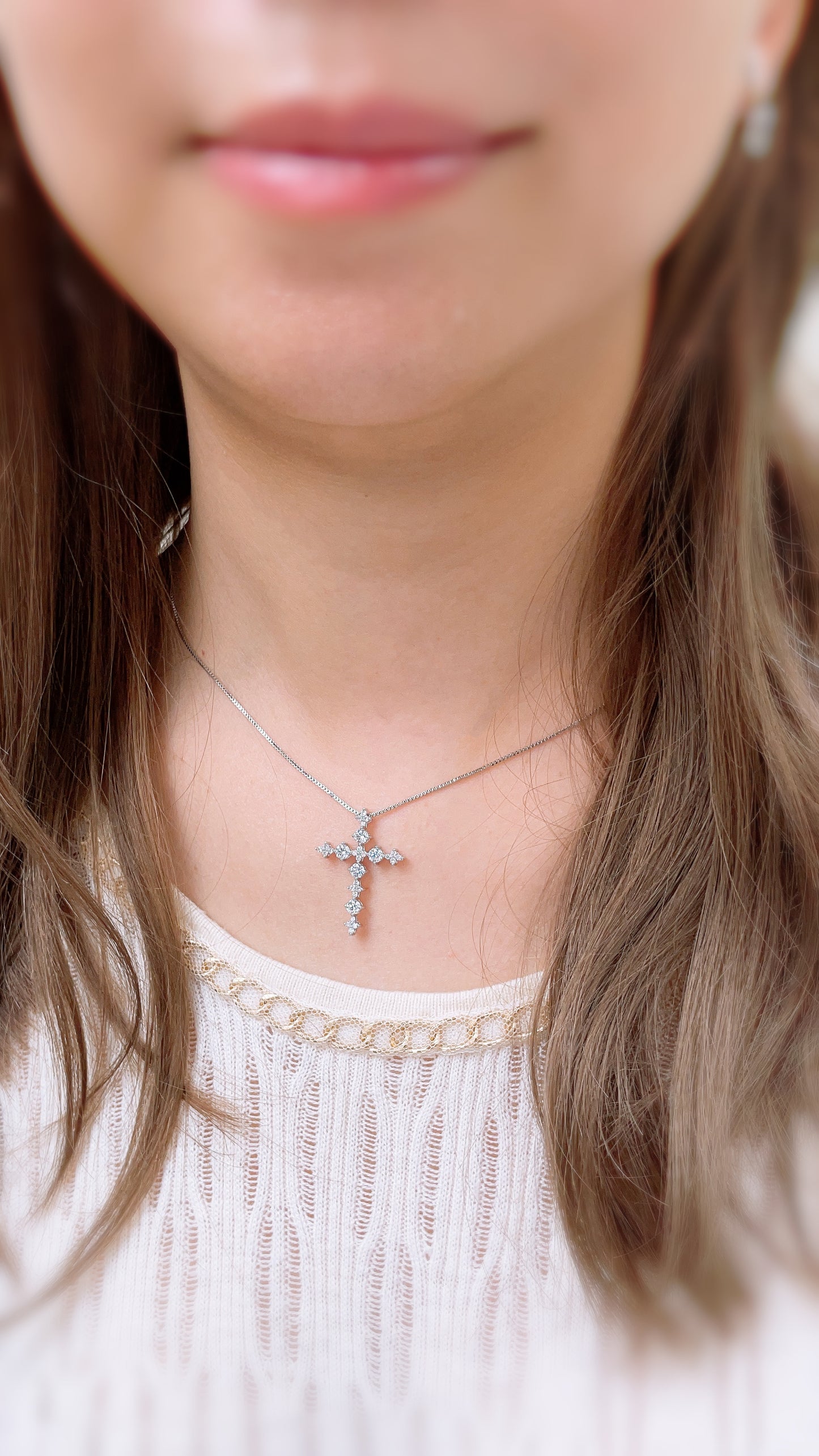 Diamond Cross Pendant-WK3890