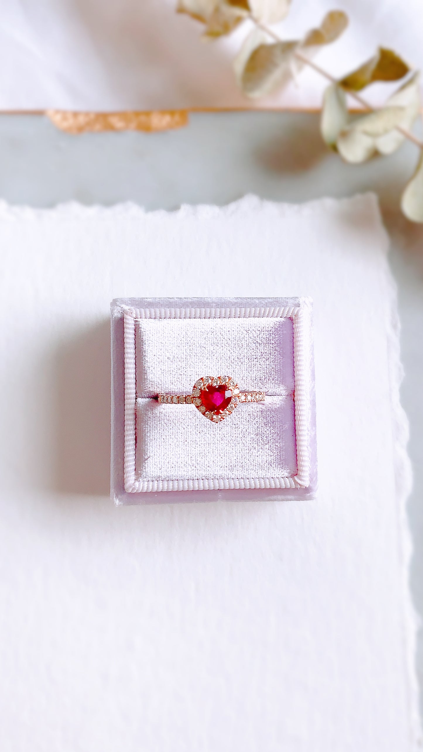 Heart Shape Ruby and Diamond Ring(WK3502)