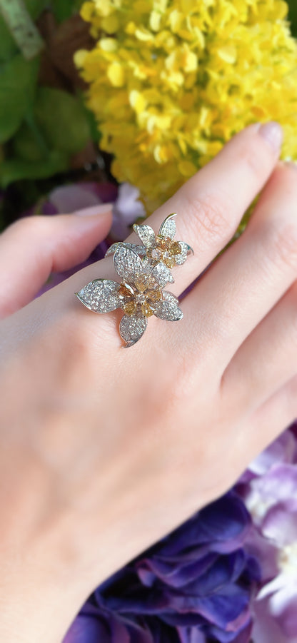 Floral Cocktail Diamond Ring-ZFO00012979