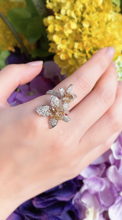 Floral Cocktail Diamond Ring-ZFO00012979