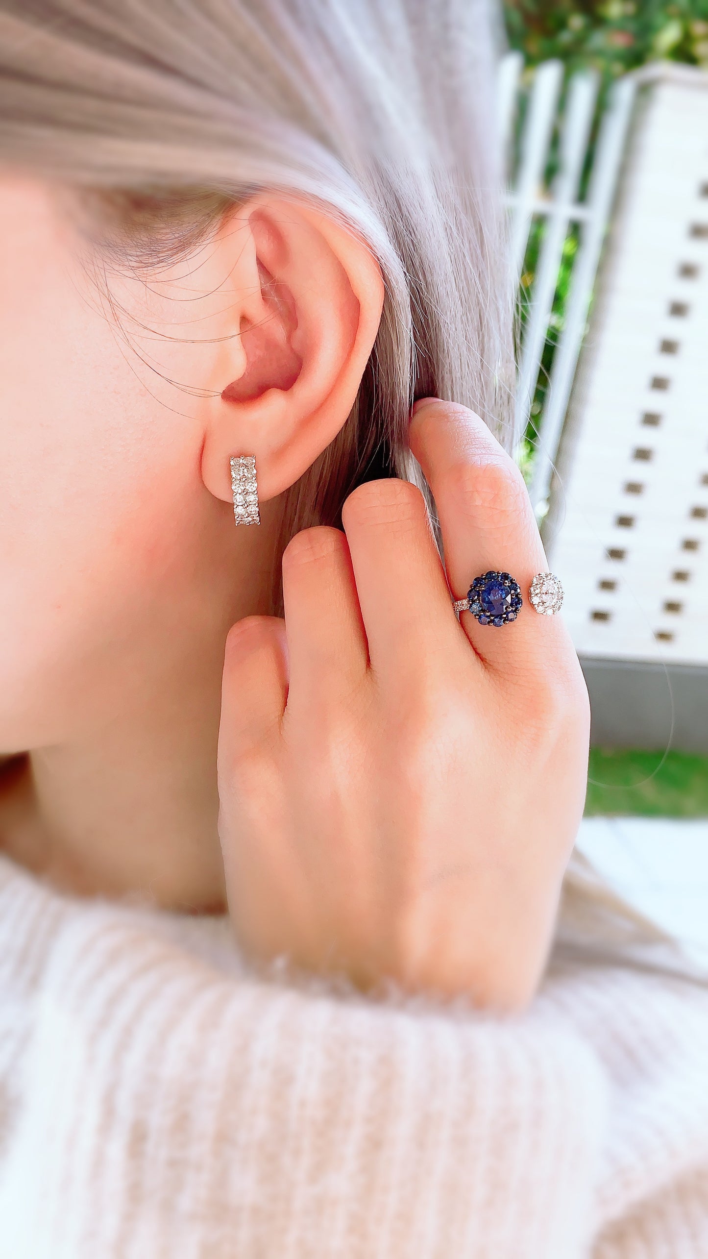 Hug Me Blue Sapphire and Diamond Ring(WK3398)