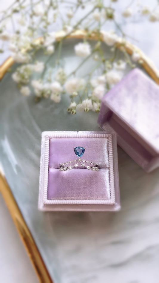 Blue Sapphire & Diamond Ring-WK3404