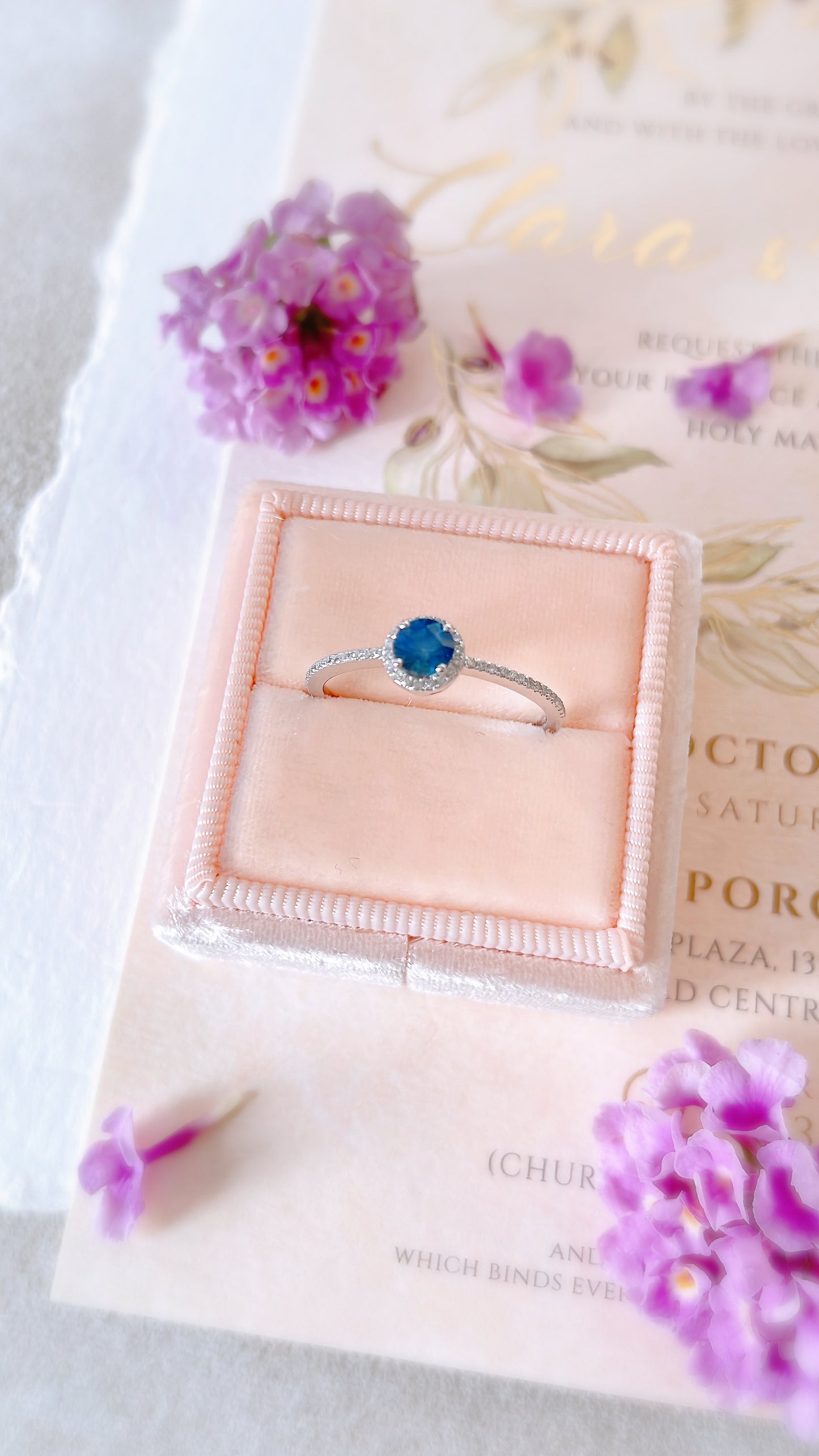 Blue Sapphire and Diamond Ring-WK3846