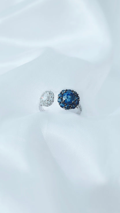 Hug Me Blue Sapphire and Diamond Ring(WK3398)