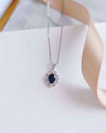 Blue Sapphire & Diamond Pendant(WK3477)